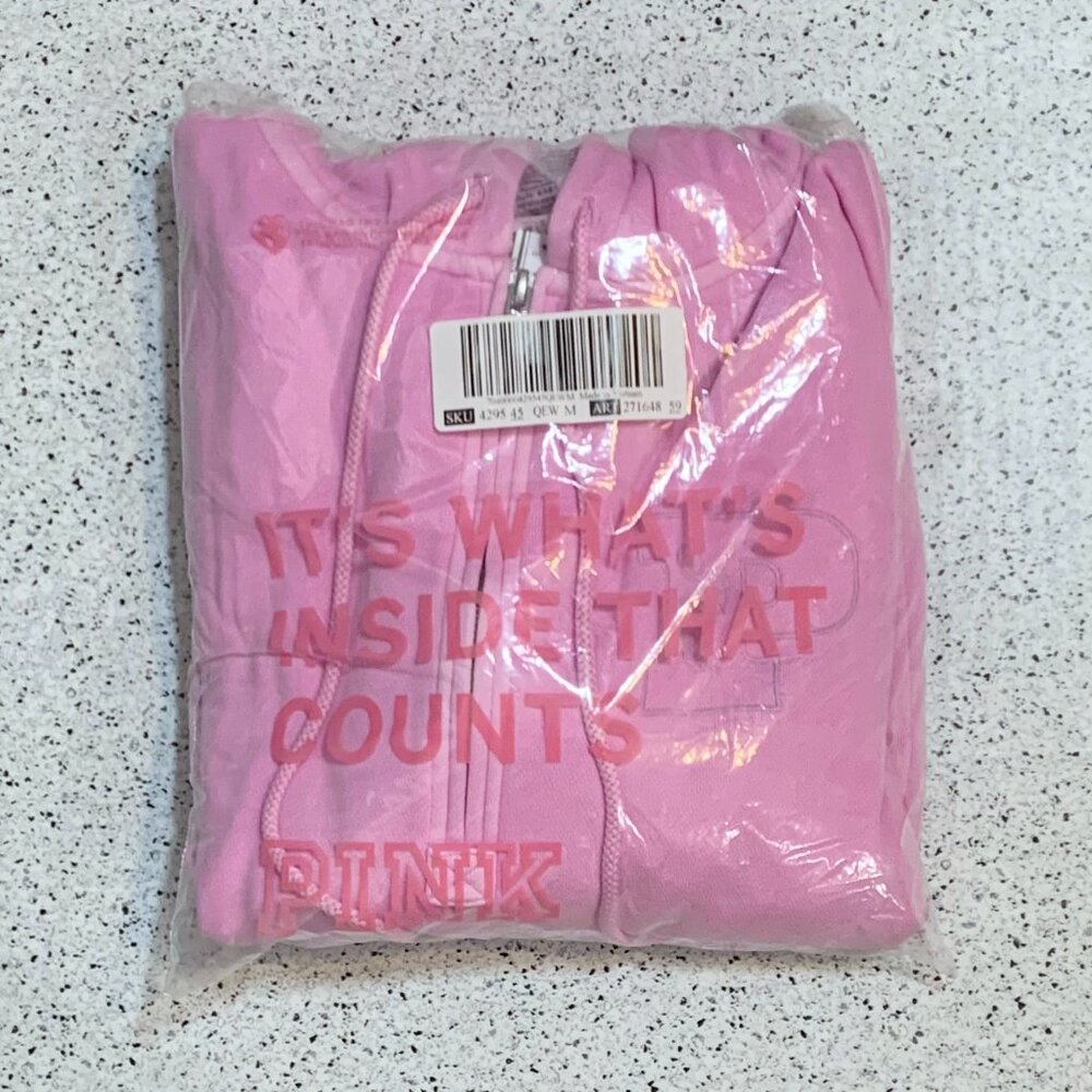 Victoria's Secret PINK Ivy Fleece Half-zip HOODIE Sweatshirt Med Hushed Lilac